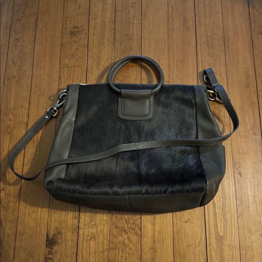 HOBO sheila large satchel bag in cow hide and leather